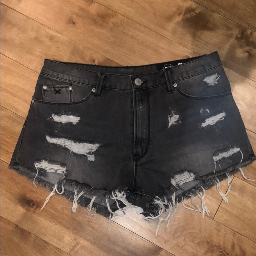 Grey denim shorts